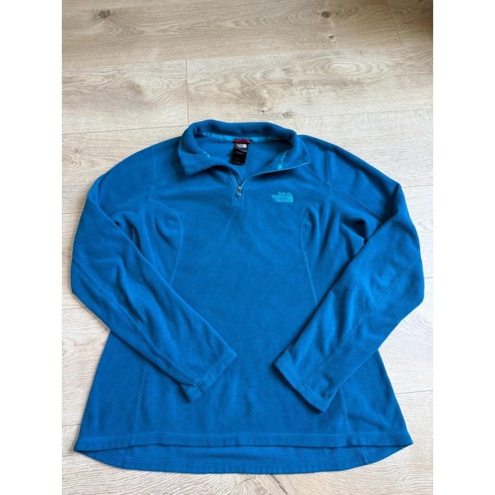 EUC Womens The North Face fleece blue quarter zip pullover hiking outdoor size M
